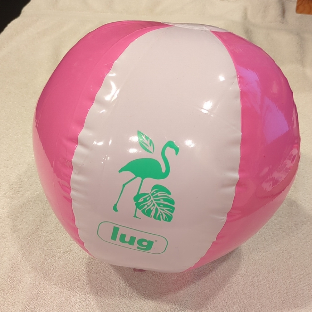 Lug Inflatable Beach Ball with Flamingo Design - NWOT